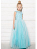 Turquoise Lace Tulle Flower Girl Dress Tutu Dress Birthday Girl Dress Turquoise Lace Tulle Flower Girl Dress Tutu Dress Birthday Girl Dress